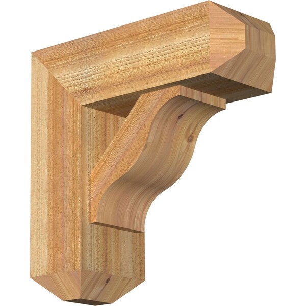 Ekena Millwork Funston Craftsman Rough Sawn Bracket w/ Offset Brace, Western Red Cedar, 8"W x 22"D x 22"H BKT0806X22X22FST04RWR - main